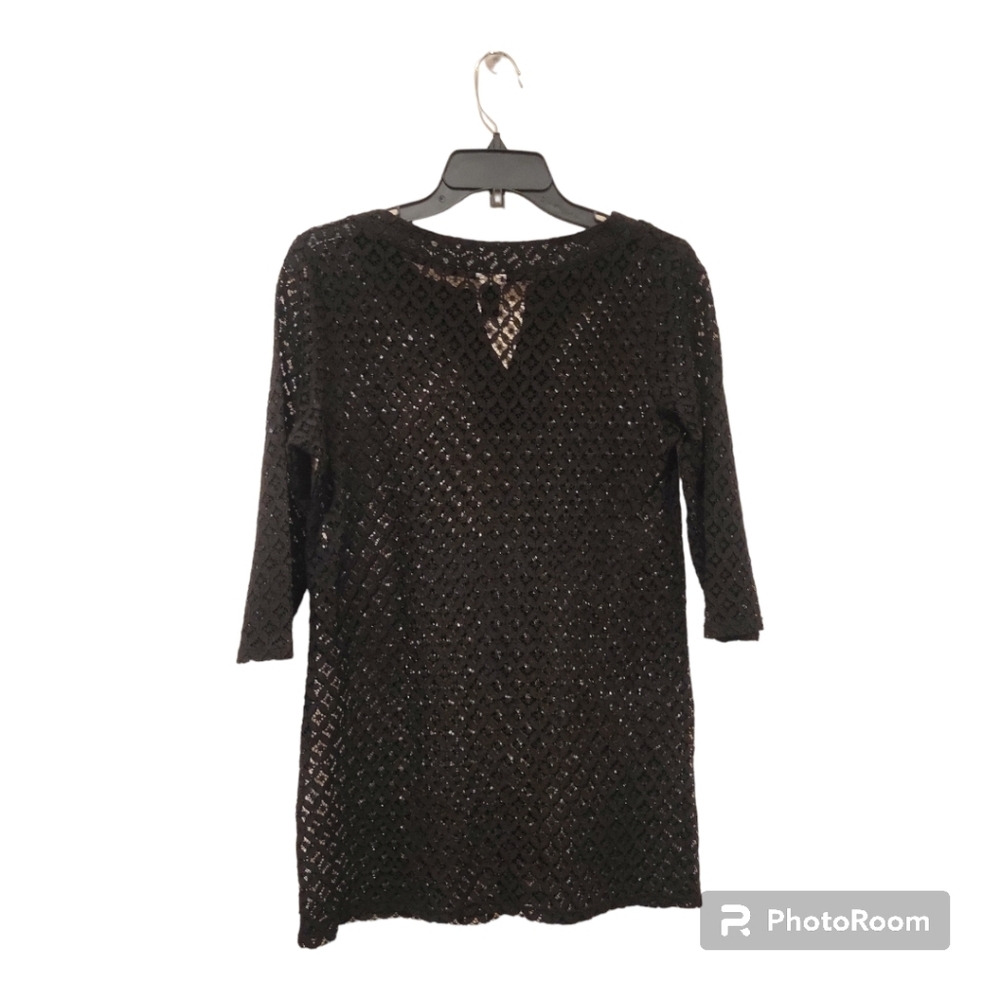 Laundry by Shelli Segal in Swim Cover in black crochet in small